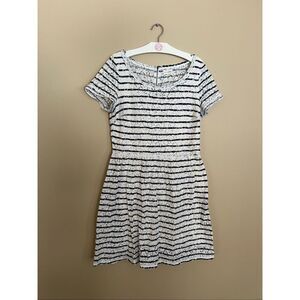 Maison Jules White With Blue Stripes Dress Woman’s Size Large